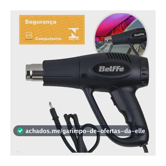 Soprador Térmico 2 Estágios Ar Quente 1500/2000w Belffe Cor Preto