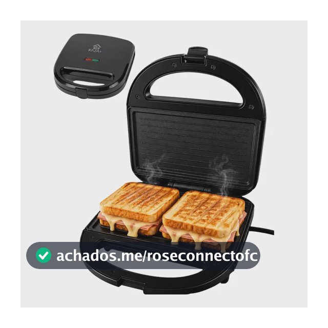 Sanduicheira Grill Elétrico 750w Kaza+ Antiaderente Preto
