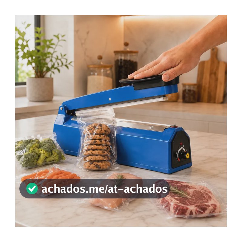 Seladora Térmica Manual 30cm Para Vedação De Alimentos Sacos Plásticos Embalagem Sela e Corta