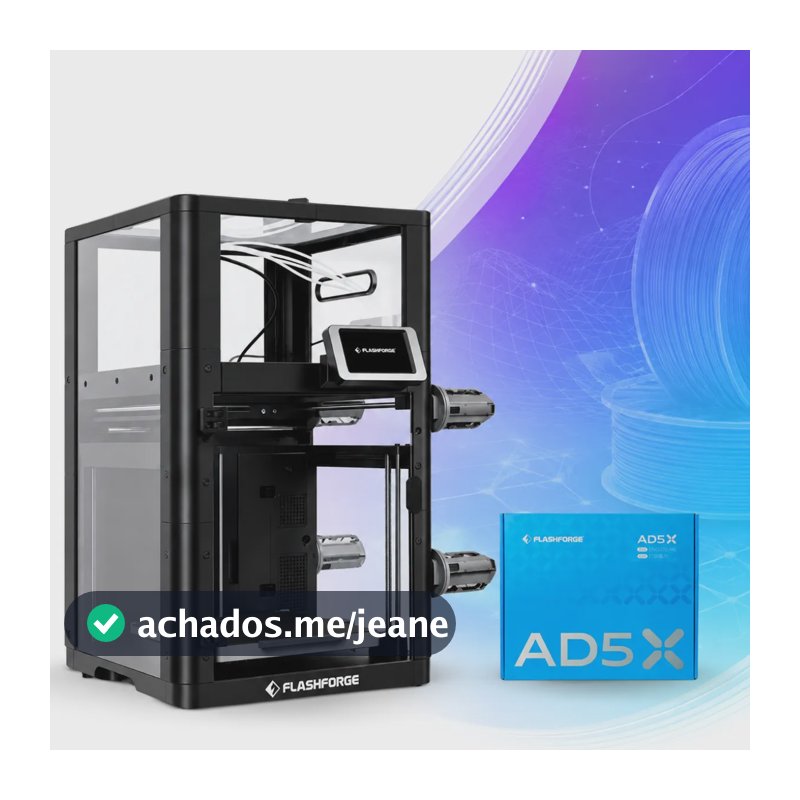 Impressora 3d Flashforge Ad5x Multicolorida + Kit Fechamento 127/220v Preto