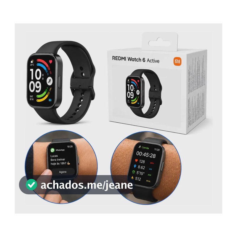 Relógio Smartwatch Redmi Watch 6 Active Preto Global Preto Mesh