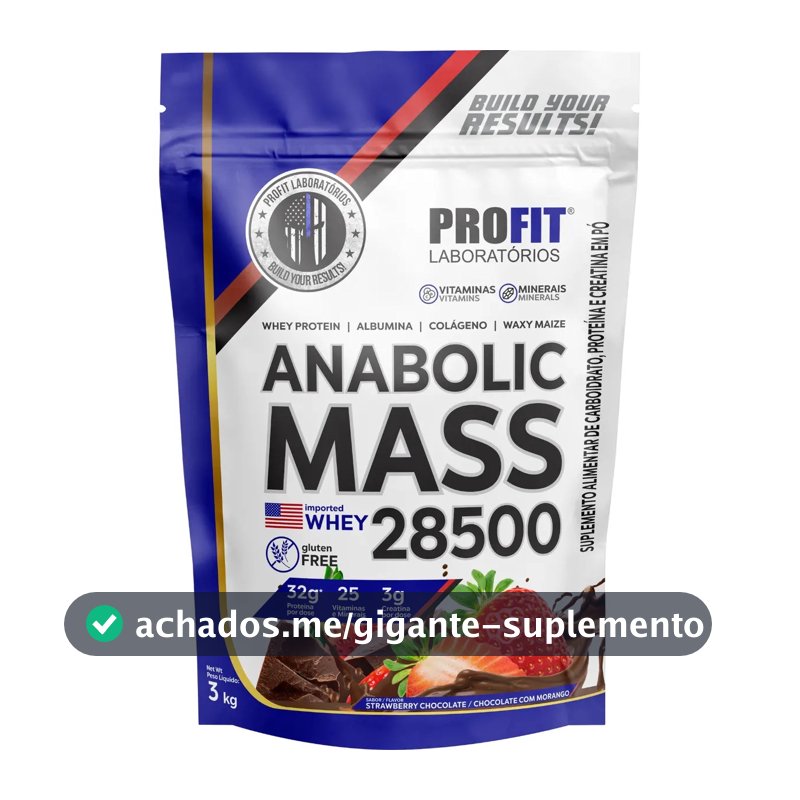 Anabolic Mass 28500 3kg Suplemento Profit Labs Sabor Sensação