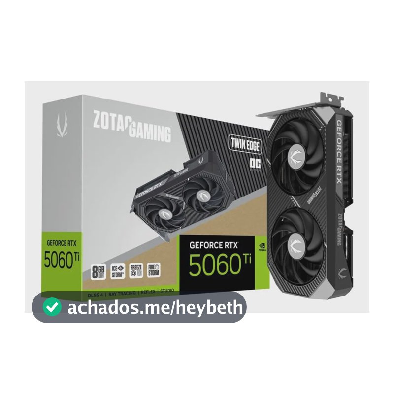 Placa De Video Zotac Rtx 5060 Ti, 8gb, Gddr7, 128-bit