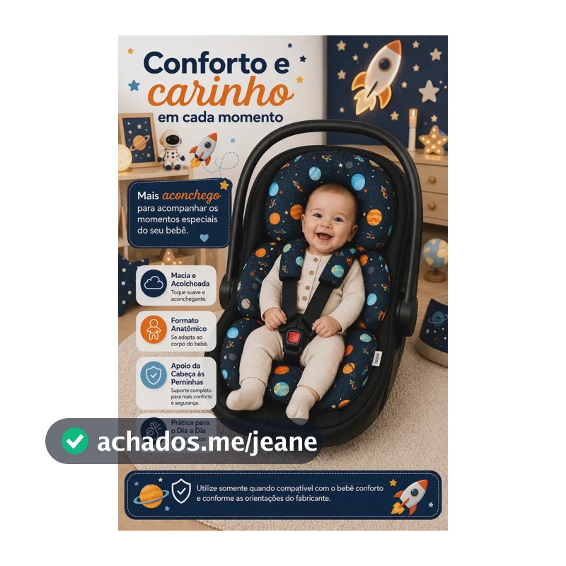 Almofada Para Bebê Conforto - Universal - Foguete