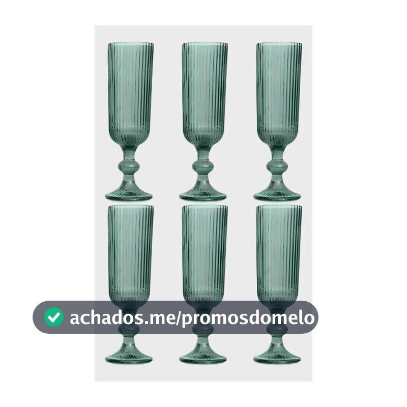 Jogo De 6 Taças 160ml Champanhe Verde Cameratta L´hermitage