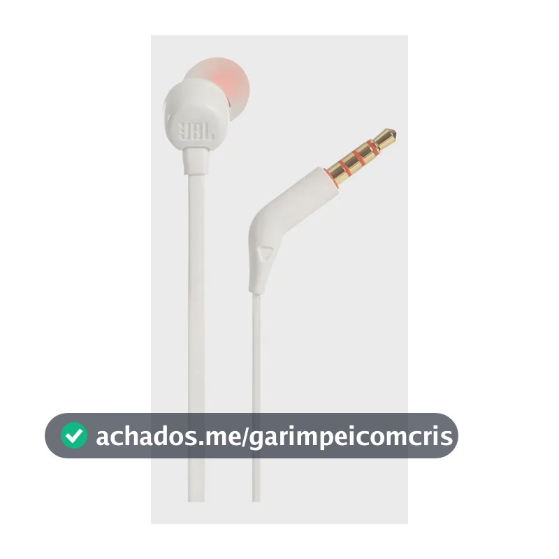 Fone De Ouvido Intra-auricular Com Fio Tune 110 Branco JBL