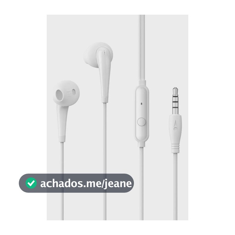 Fone de Ouvido Oraimo OEP-E21P Semi-intra-auricular com Fio, Microfone e Graves Profundos – Branco