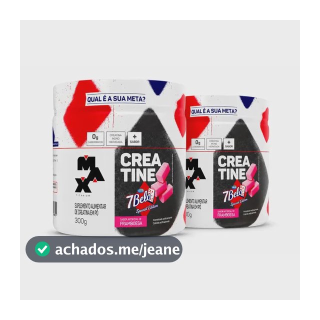 Creatina 7 Belo 300g Creatina Monohidratada Sabor Framboesa Kit 2 Força Energia Alta Performance Treino 7 Belo - Artificial Framboesa