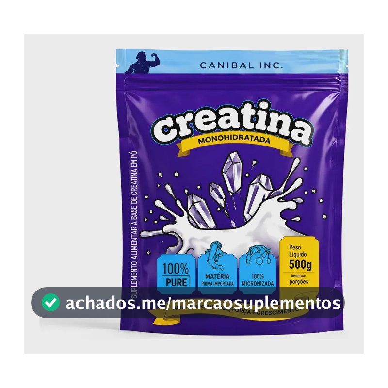 Creatina 500g Monohidratada 100% Pura Micronizada Canibal Inc