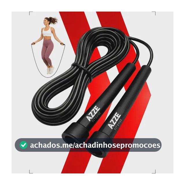 Corda De Pular Cross Fit Speed Rope Cabo Pvc Ajustável Azze Preto