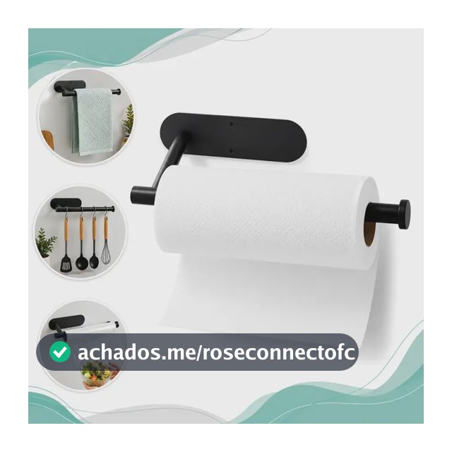 Suporte Papel Toalha Inox Porta Rolo Cozinha Multiuso Parede Boa Dica
