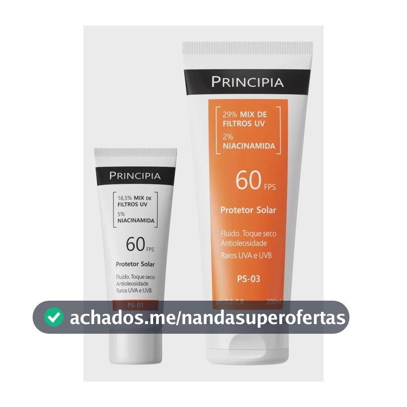 Principia Kit Proteção Facial FPS 60 PS-01 + Corporal 60 PS-03