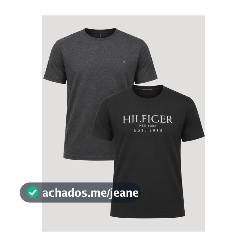 Kit Camisetas Aramis/tommy Hilfiger Grafite Mescla/preta Preto Xxl/ggg Lisa