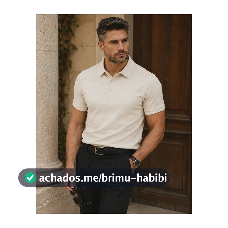 Camisa Polo Masculina Piquet Slim Manga Curta Off White Gg