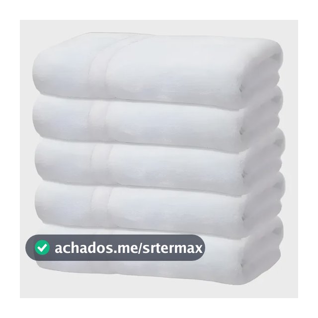 Kit 5 Toalhas Banho Gigante Grossa Hotel Luxo 75x150cm 480g Branco Hotel