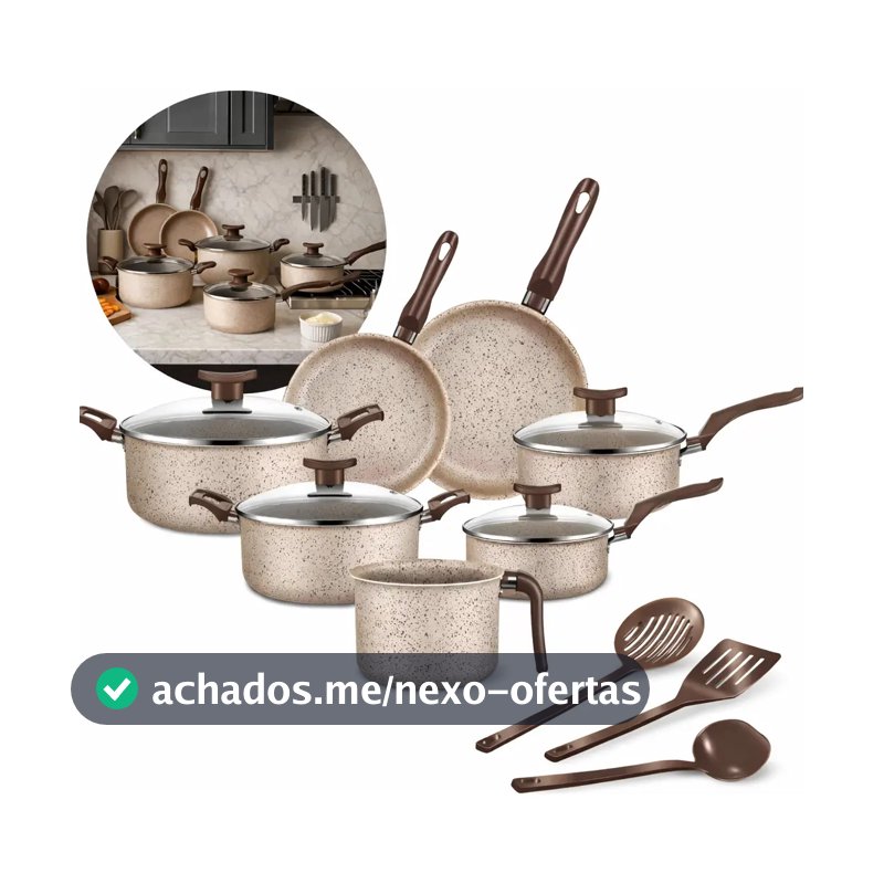 Conjunto de panelas antiaderente 10 peças Coffee cappuccino Imperial