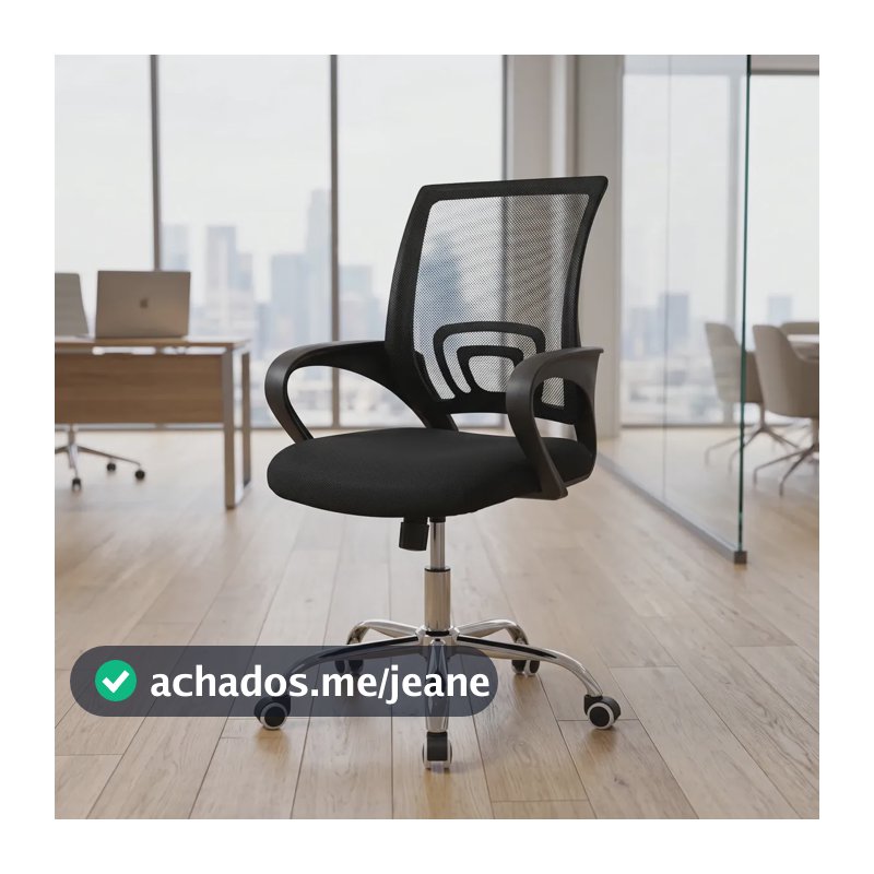 Cadeira De Escritorio Ergonomica Preta Home Office Escritório Mesh Respirável Giratoria