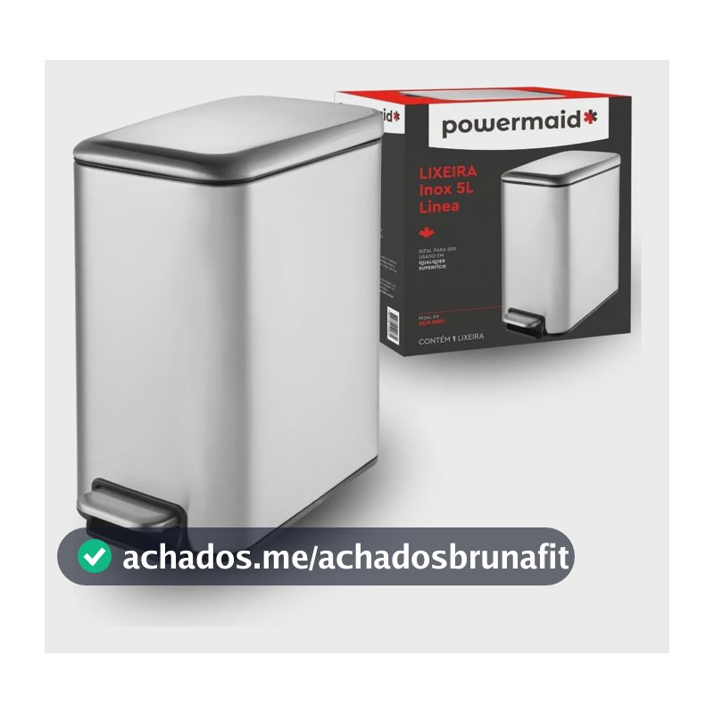 Lixeira Inox Línea 5l Com Pedal Para Banheiro Escritório