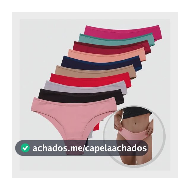 Kit 10 Calcinhas Algodão Tanga Lisa Conforto Basica Feminina