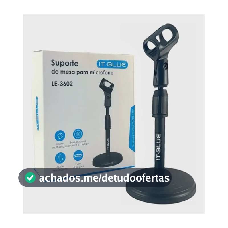 Suporte De Mesa It-blue 3602 Para Microfone Mini Pedestal Preto