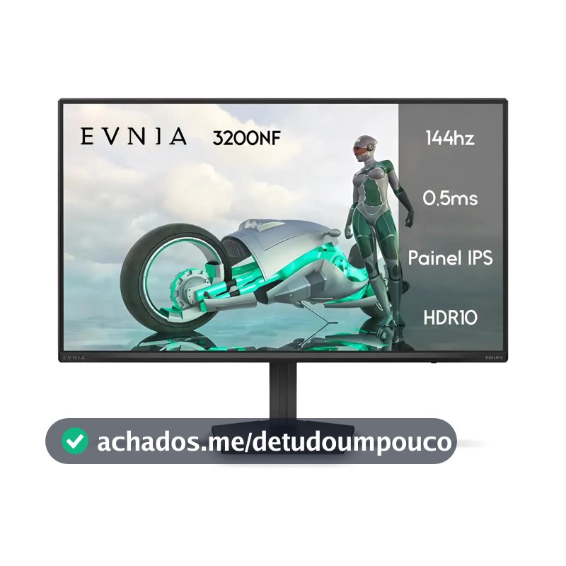 Monitor Gamer Phillips 24 Evnia Ips 144hz 0.5ms Wide Fullhd Preto 127/220v
