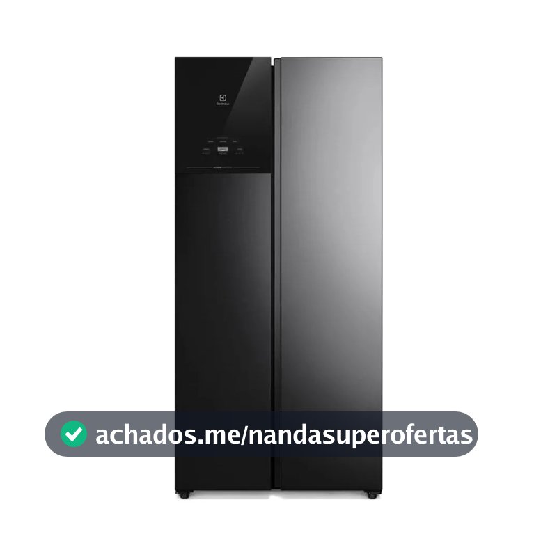 Geladeira Electrolux 431l Bivolt Sidebyside Black Inox Es40b Black