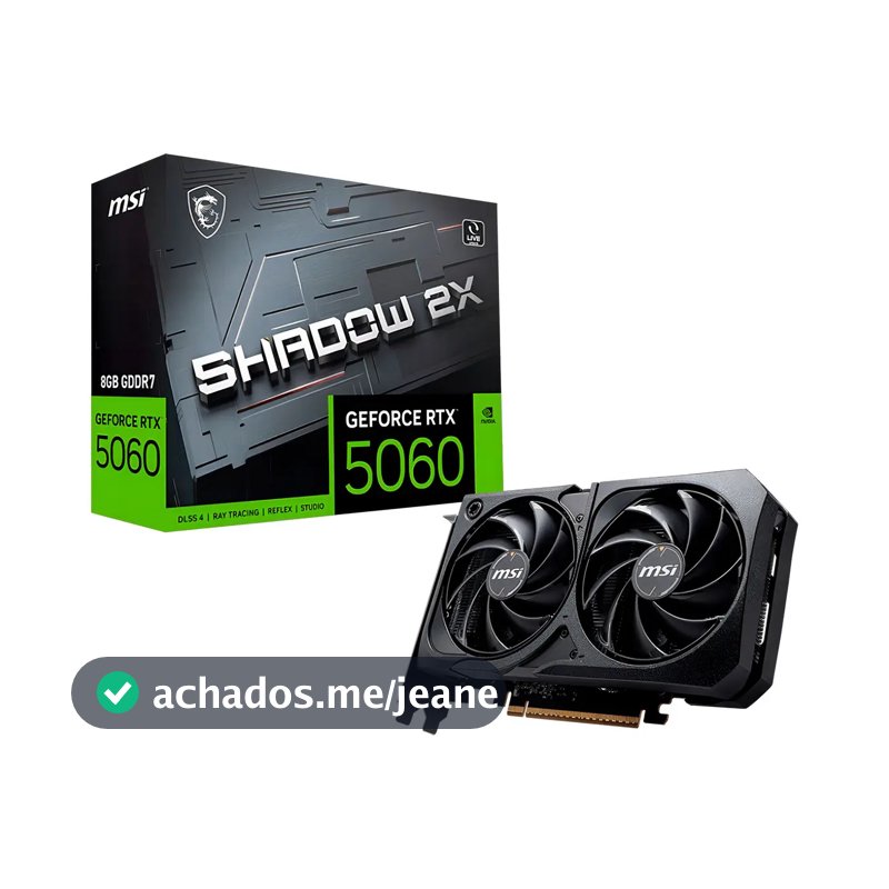 Placa De Vídeo Nvidia Msi Geforce 5060 8gb shadow 2x oc Edition
