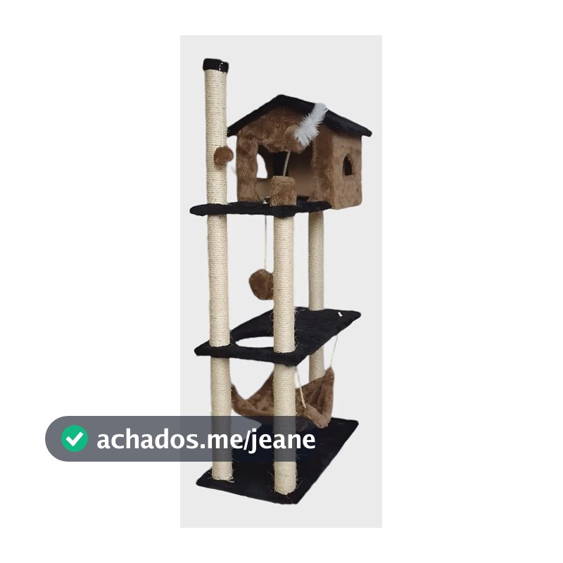 Casa Para Gatos Arranhador Torre Plataformas Com Brinquedos Cor Marrom-claro