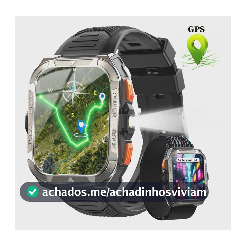 Smartwatch Blackview W80PRO Tela 2.1 Bluetooth IP68 Preto Bateria 900mAh Militar