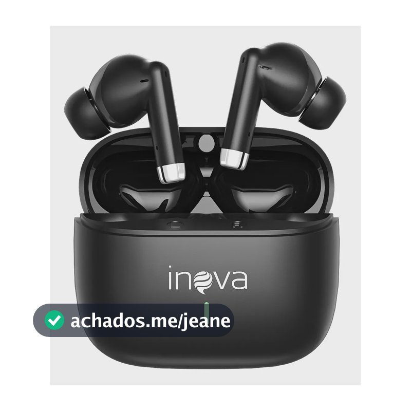 Fone De Ouvido Sem Fio Bluetooth 5.3 Tws Intra-auricular 50h Fone De Ouvido Bluetooth Sem Fio Tws Bateria De Longa Duração Cor Preto, Inova