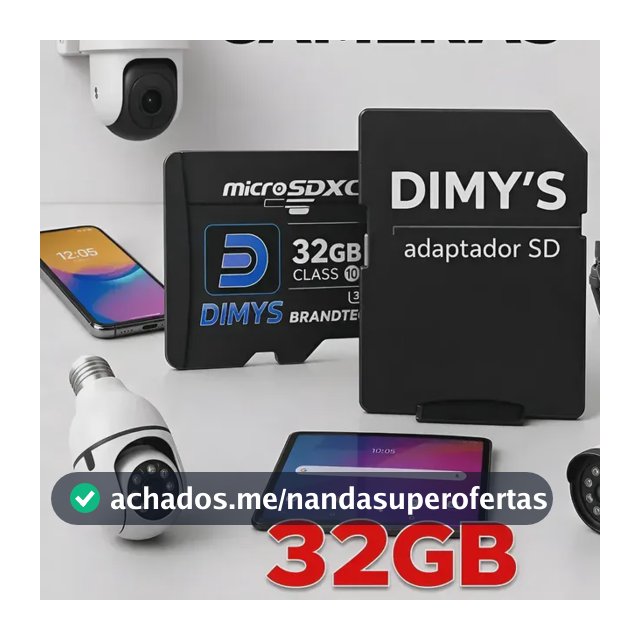 Cartão De Memória 32gb Câmera Comp/ Icsee Yoosee Mibo Tapo Segurança Microsd Celular Tablet Drone Original Dimy's Bath Home