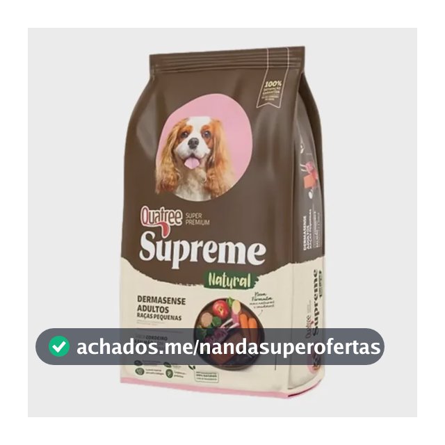 Raçao Quatree Supreme Dermasense Cão Adulto Raças Peq 10kg