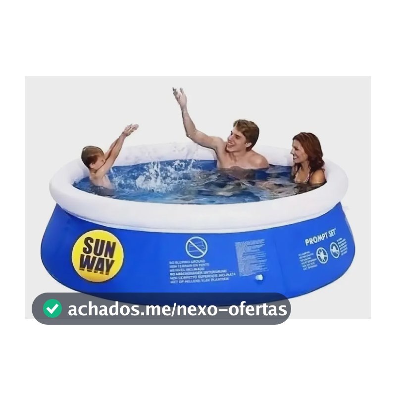 Piscina Inflável Sun Way 2490 Litros Redonda Azul PVC 2.4m