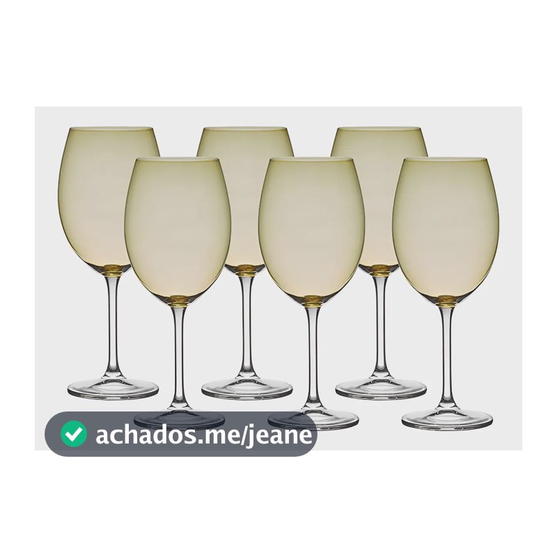 Taças Para Vinho Bordeaux Bohemia Gastro 580ml Jogo 6 Peças Cor Âmbar