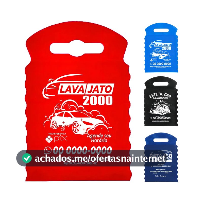 100 Saco Lixo Lixocar Personalizadas Para Auto Peças Cor Vermelho