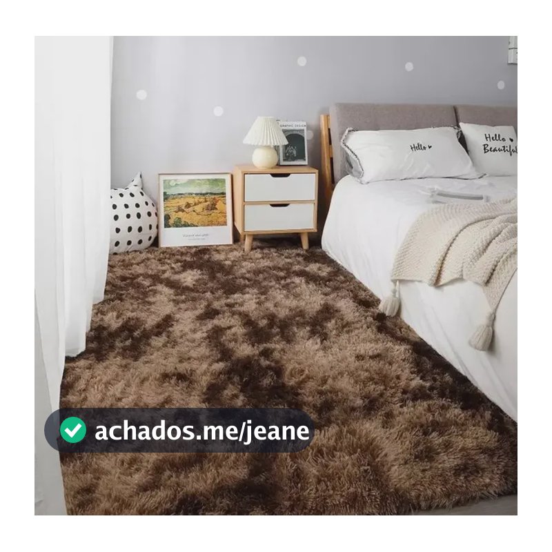 Tapete Passadeira Felpudo Texfine Marrom Mesclado 2x0,60 Corredor