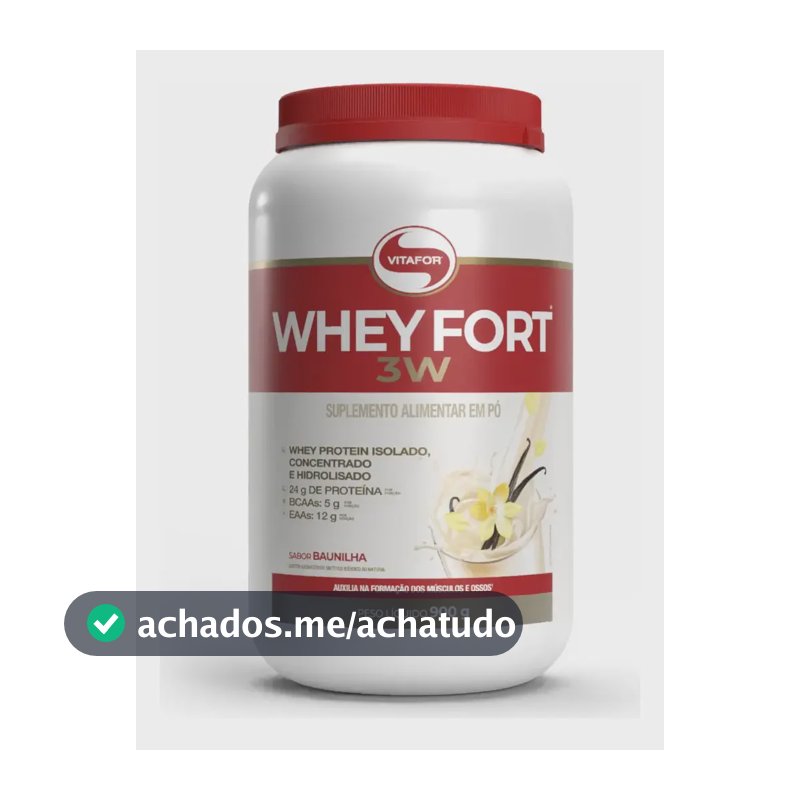 Suplemento Alimentar Whey Fort 3w 900g Vitafor Baunilha