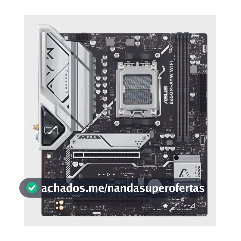 Placa Mãe Asus B650m Ayw Wi-fi B650 Amd Am5 Ddr5 Matx Preto Cinza-escuro