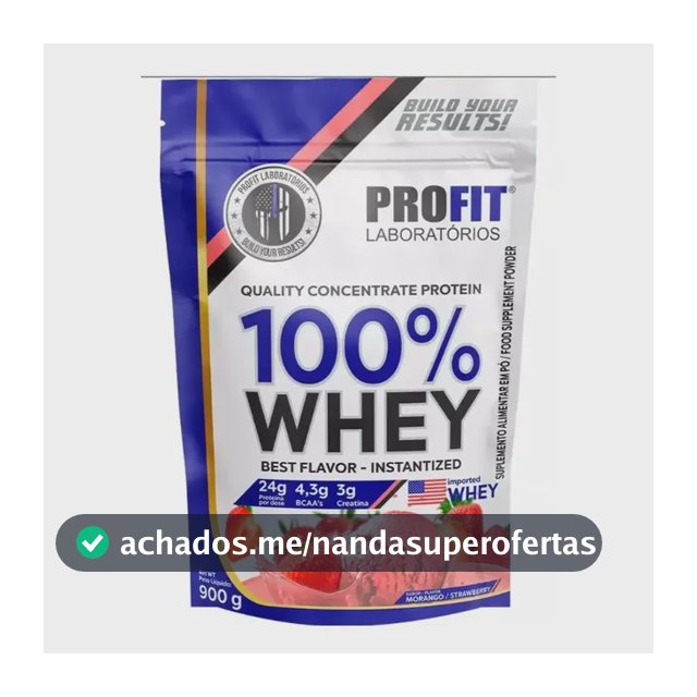 Whey protein Profit 100% Quality Concentrate em pó sabor Morango x 900g