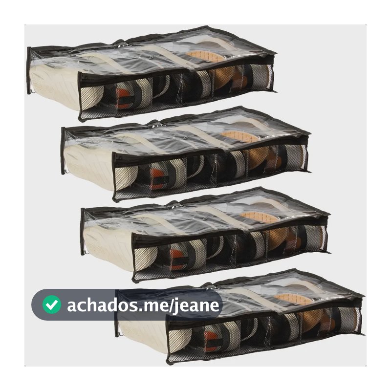 4 Colmeias De Sapato Fechada 6 Nichos Alto Padrão 60x34x12 Preta