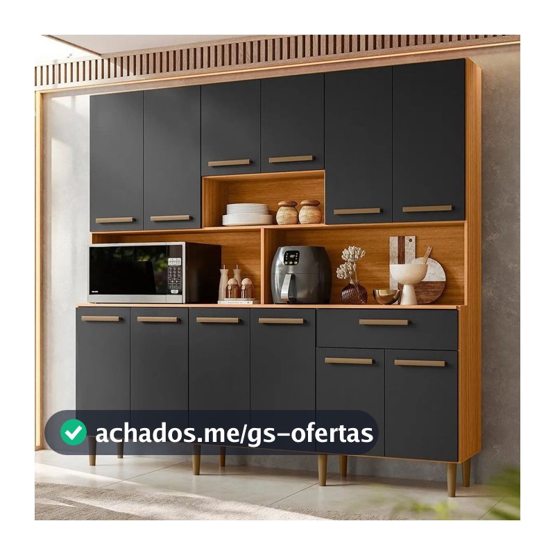 Armário de Cozinha Poliman Móveis Clarice 12 Portas 1 Gaveta