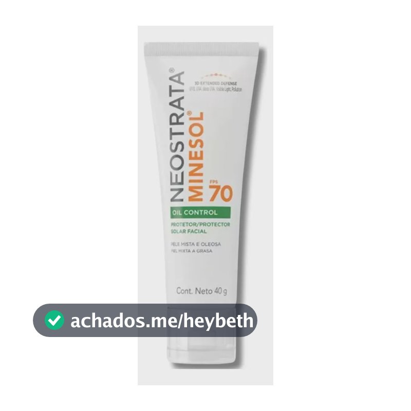 Protetor Solar Facial Neostrata Minesol Oil Control Sem Cor FPS 70, 40g