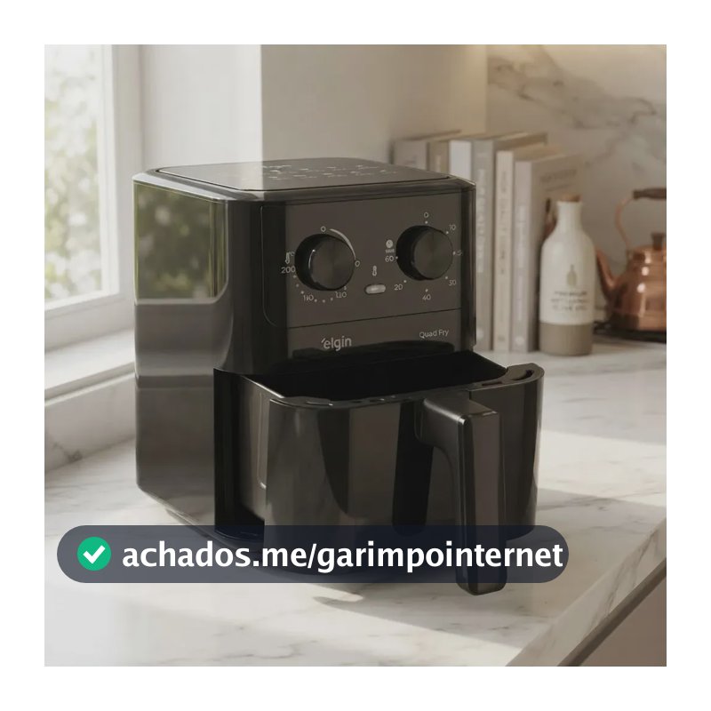 Fritadeira Elétrica Air Fryer Quad Fry 4,2 Litros 1400w Preto Elgin