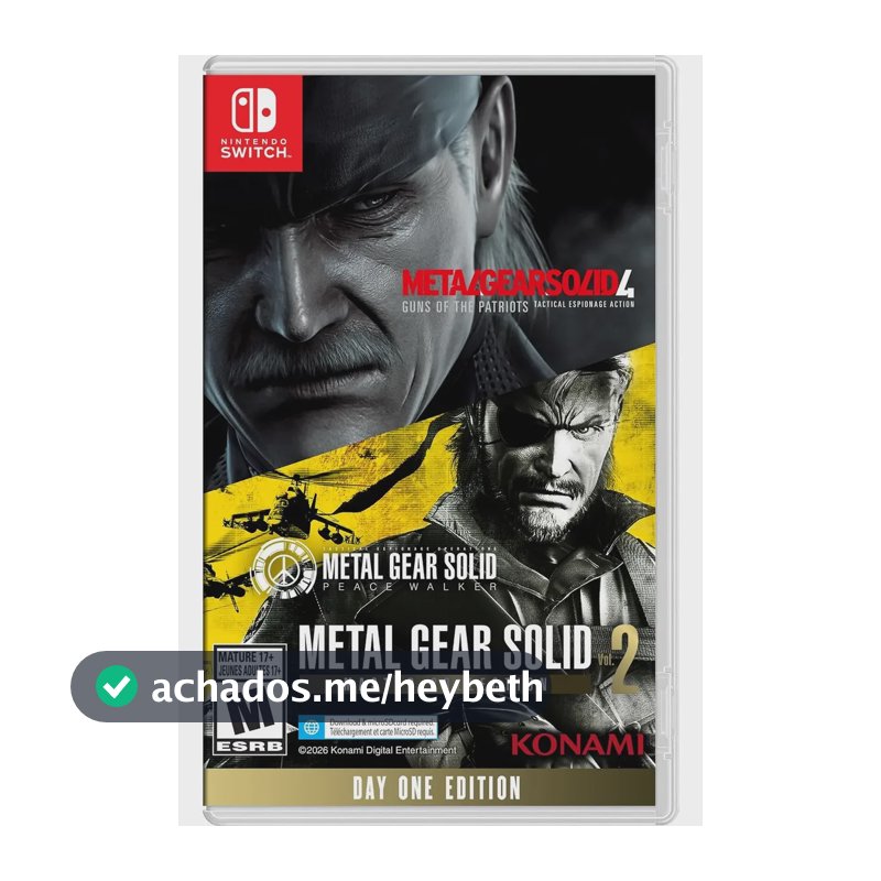 Metal Gear Solid Master Collection Vol 2 Switch Midia Fisica