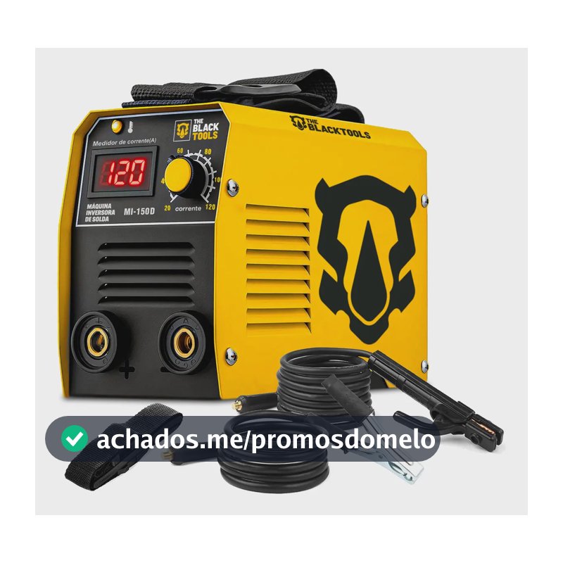 Máquina Inversora De Solda Portatil Mma Eletrodo MI150D 120A The Black Tools