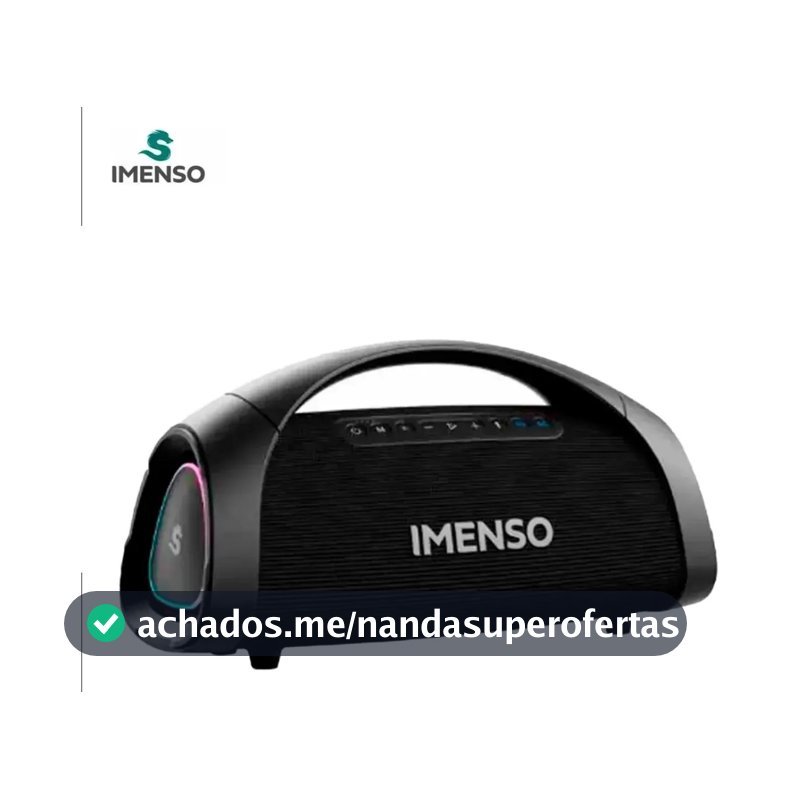 Caixa De Som Imenso X73 200w Rms 30000mah Rgb Ipx6 C/ 2 Mic Cor Preto