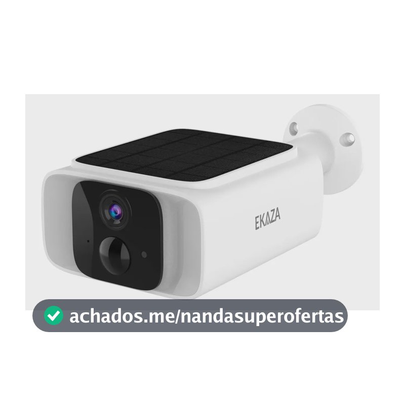 Câmera De Segurança Inteligente Solar Wifi Ekaza 3mp 2k Ip65 Visão Noturna Áudio Bidirecional App Branco