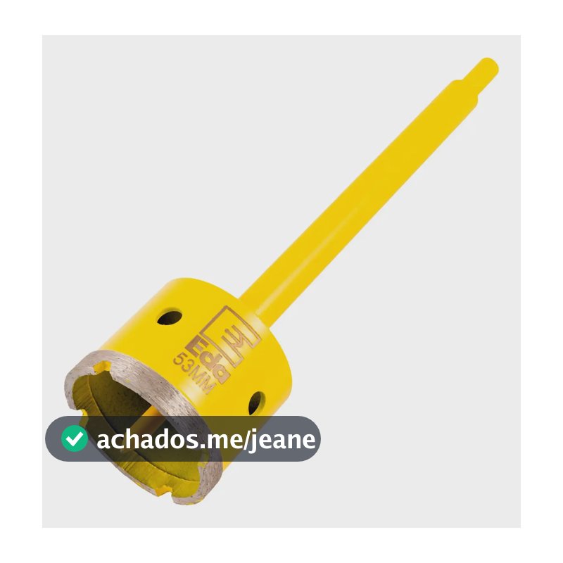 Serra Copo Diamantada 53mm Com Haste Pino Guia Profissional