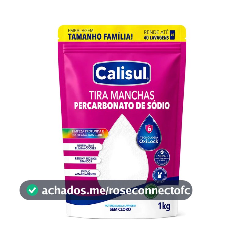 Percarbonato De Sódio 100% Puro Tira Manchas Alvejante - 1kg Calisul