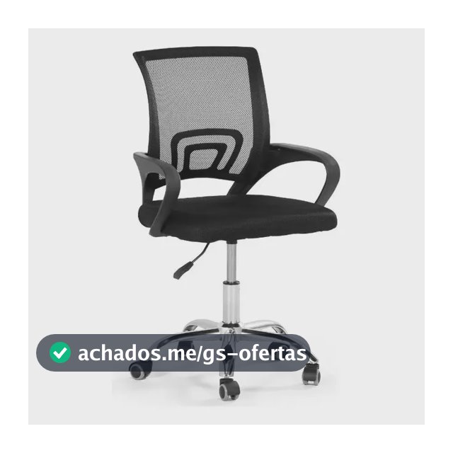 Cadeira Secretária Office Base Giratória Preta